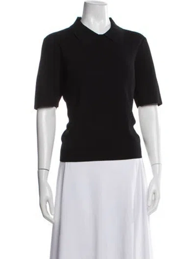Pre-owned Tory Burch Short Sleeve Polo In Black