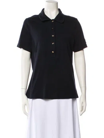 Pre-owned Tory Burch Short Sleeve Polo In Black