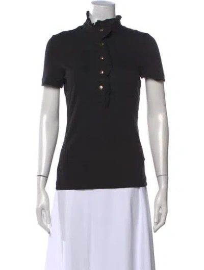 Pre-owned Tory Burch Short Sleeve Polo In Black