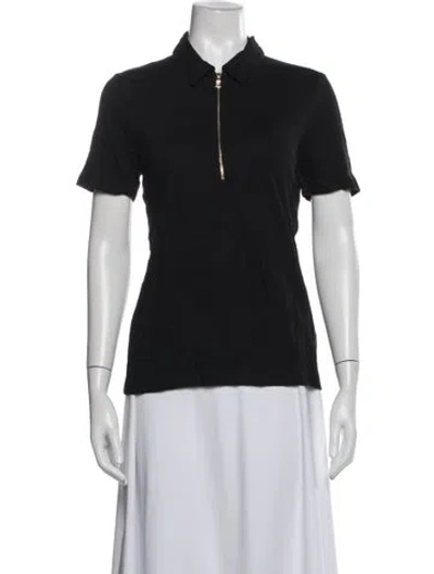 Pre-owned Tory Burch Short Sleeve Polo In Black