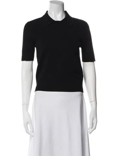 Pre-owned Tory Burch Short Sleeve Polo In Black