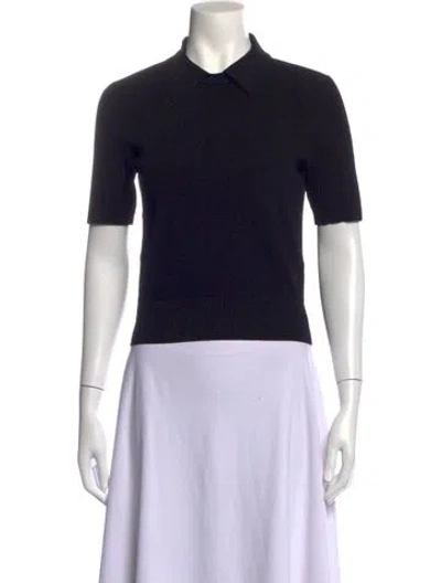 Pre-owned Tory Burch Short Sleeve Polo In Black