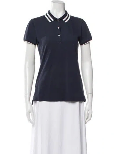 Pre-owned Tory Burch Short Sleeve Polo In Blue