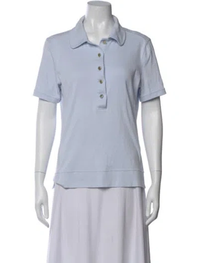 Pre-owned Tory Burch Short Sleeve Polo In Blue