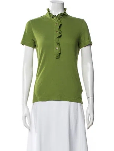 Pre-owned Tory Burch Short Sleeve Polo In Blue
