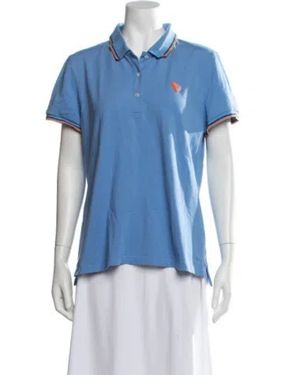 Pre-owned Tory Burch Short Sleeve Polo In Blue