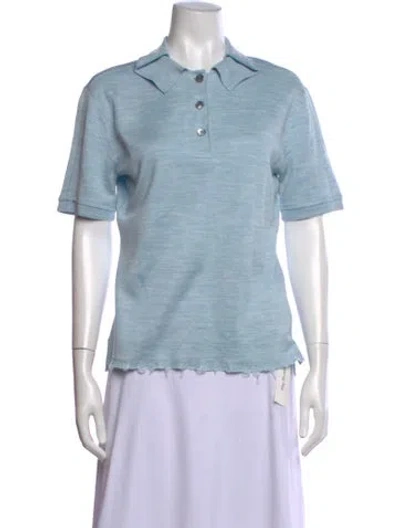 Pre-owned Tory Burch Short Sleeve Polo In Blue