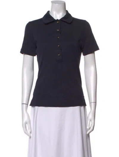 Pre-owned Tory Burch Short Sleeve Polo In Blue