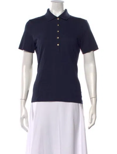 Pre-owned Tory Burch Short Sleeve Polo In Blue