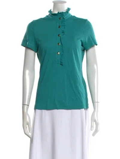 Pre-owned Tory Burch Short Sleeve Polo In Green