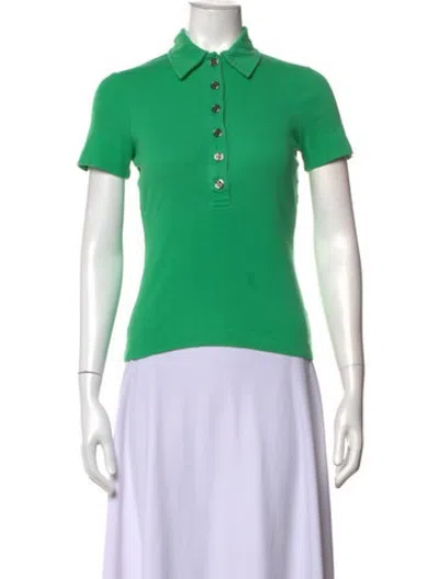Pre-owned Tory Burch Short Sleeve Polo In Green