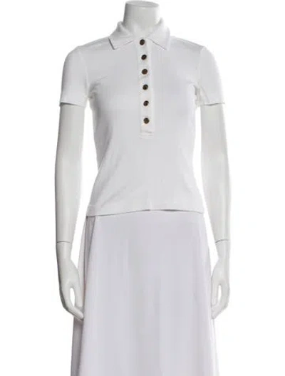 Pre-owned Tory Burch Short Sleeve Polo In Neutral