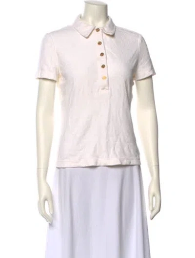 Pre-owned Tory Burch Short Sleeve Polo In Neutral