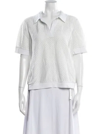 Pre-owned Tory Burch Short Sleeve Polo In Neutral