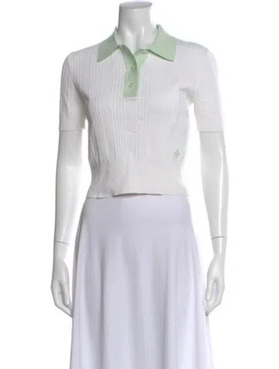 Pre-owned Tory Burch Short Sleeve Polo In Neutral