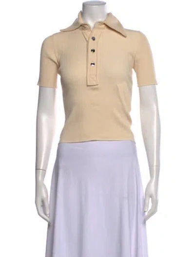 Pre-owned Tory Burch Short Sleeve Polo In Neutrals