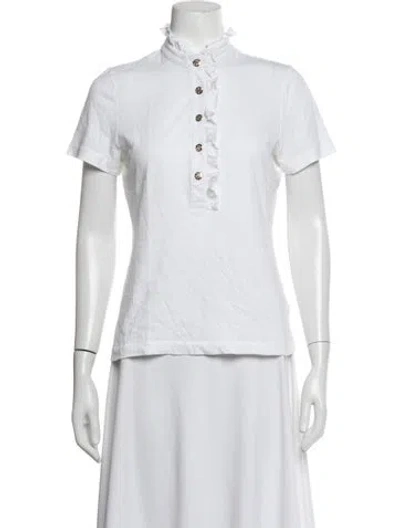 Pre-owned Tory Burch Short Sleeve Polo In Neutrals