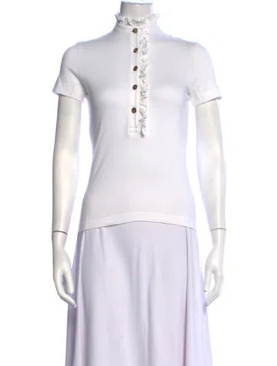 Pre-owned Tory Burch Short Sleeve Polo In Neutrals