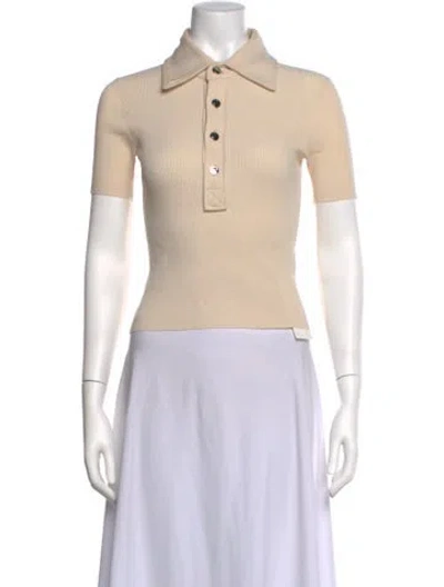 Pre-owned Tory Burch Short Sleeve Polo In Neutrals