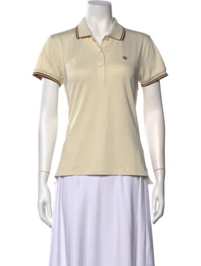 Pre-owned Tory Burch Short Sleeve Polo In Neutrals