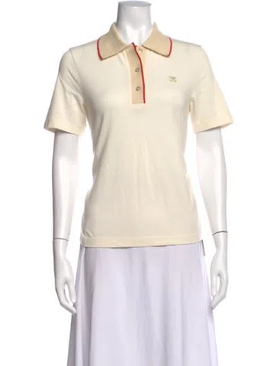 Pre-owned Tory Burch Short Sleeve Polo In Neutrals