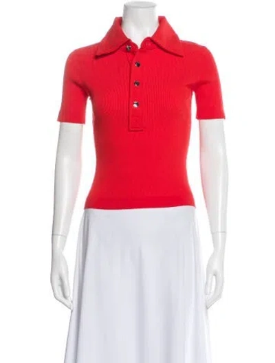 Pre-owned Tory Burch Short Sleeve Polo In Orange