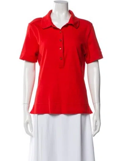 Pre-owned Tory Burch Short Sleeve Polo In Orange