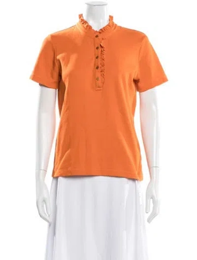 Pre-owned Tory Burch Short Sleeve Polo In Orange