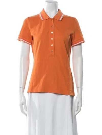 Pre-owned Tory Burch Short Sleeve Polo In Orange