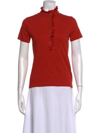 Pre-owned Tory Burch Short Sleeve Polo In Orange