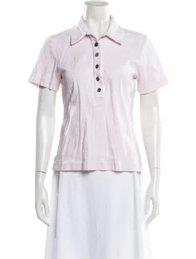 Pre-owned Tory Burch Short Sleeve Polo In Pink