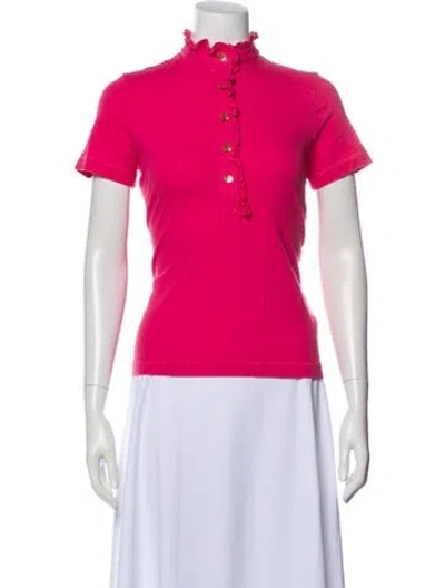 Pre-owned Tory Burch Short Sleeve Polo In Pink