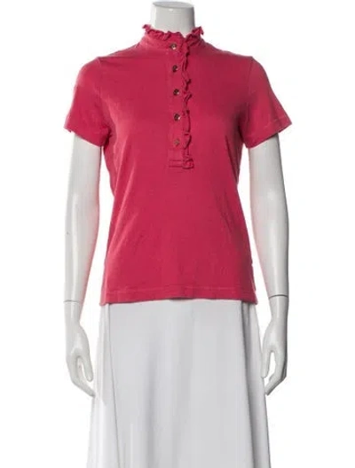 Pre-owned Tory Burch Short Sleeve Polo In Pink