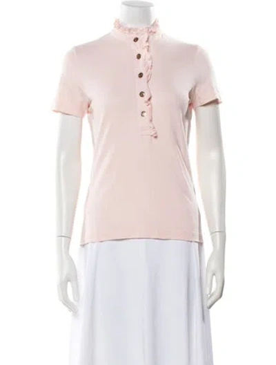 Pre-owned Tory Burch Short Sleeve Polo In Pink