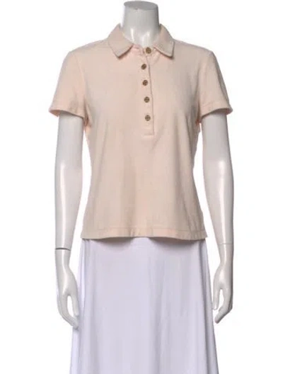 Pre-owned Tory Burch Short Sleeve Polo In Pink