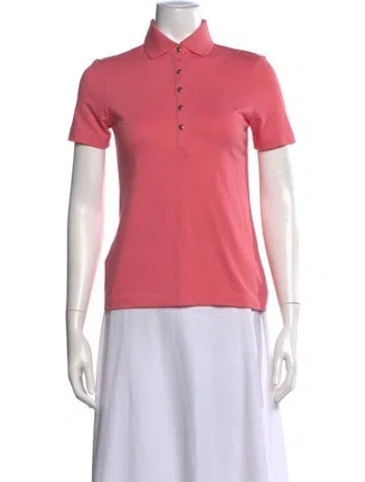 Pre-owned Tory Burch Short Sleeve Polo In Pink