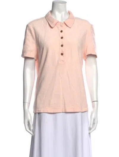 Pre-owned Tory Burch Short Sleeve Polo In Pink