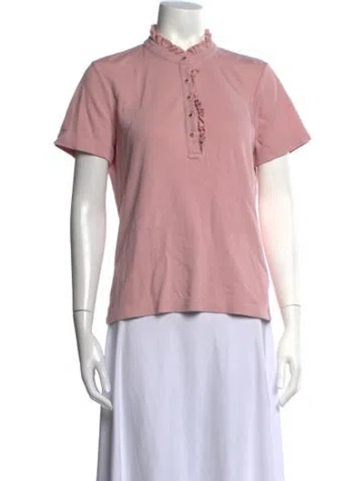 Pre-owned Tory Burch Short Sleeve Polo In Pink