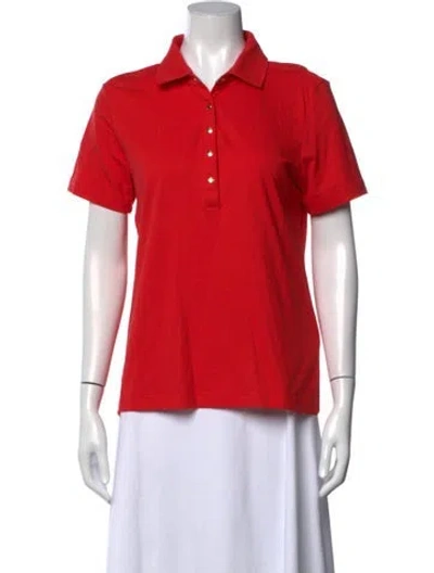 Pre-owned Tory Burch Short Sleeve Polo In Pink