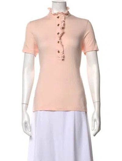 Pre-owned Tory Burch Short Sleeve Polo In Pink