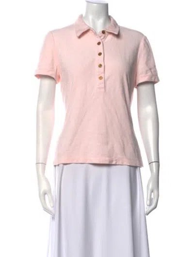 Pre-owned Tory Burch Short Sleeve Polo In Pink