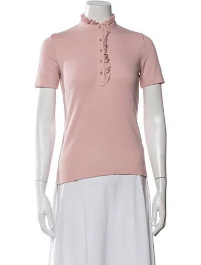 Pre-owned Tory Burch Short Sleeve Polo In Pink