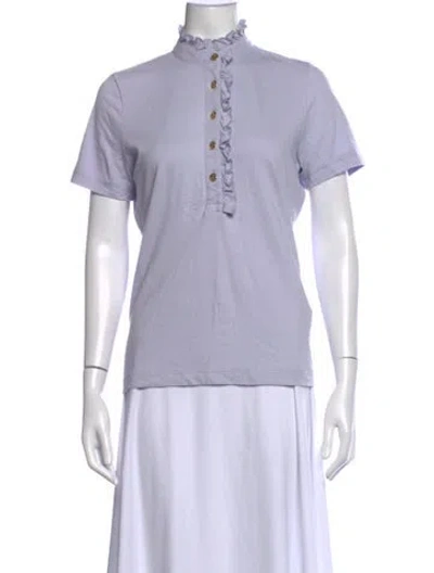 Pre-owned Tory Burch Short Sleeve Polo In Purple