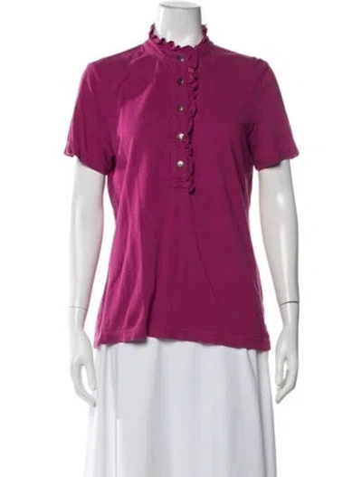 Pre-owned Tory Burch Short Sleeve Polo In Purple