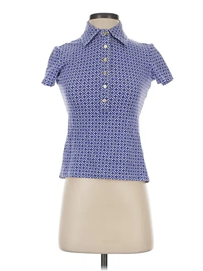 Pre-owned Tory Burch Short Sleeve Polo Shirt In Blue