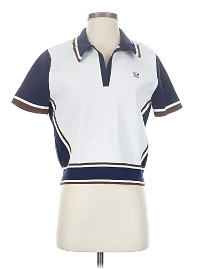Pre-owned Tory Burch Short Sleeve Polo Shirt In White