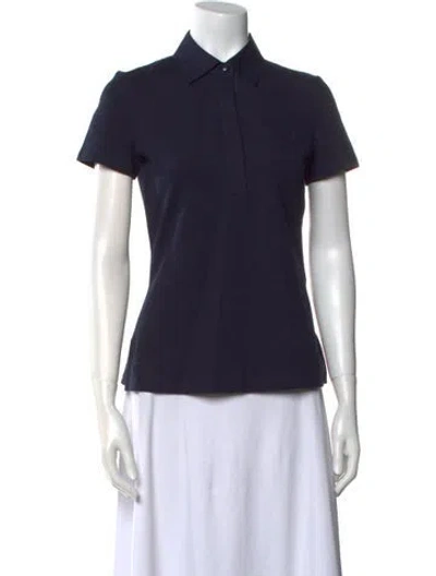 Pre-owned Tory Burch Short Sleeve Polo W/ Tags In Blue