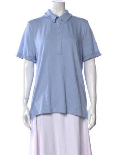 Pre-owned Tory Burch Short Sleeve Polo W/ Tags In Blue