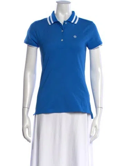 Pre-owned Tory Burch Short Sleeve Polo W/ Tags In Blue