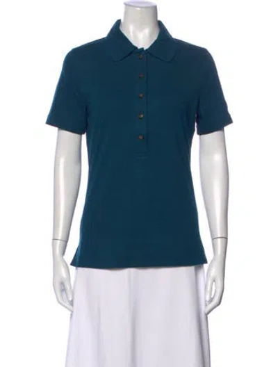 Pre-owned Tory Burch Short Sleeve Polo W/ Tags In Blue